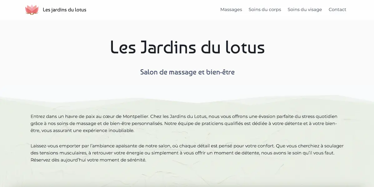 Présentation du salon de massage et bien-être