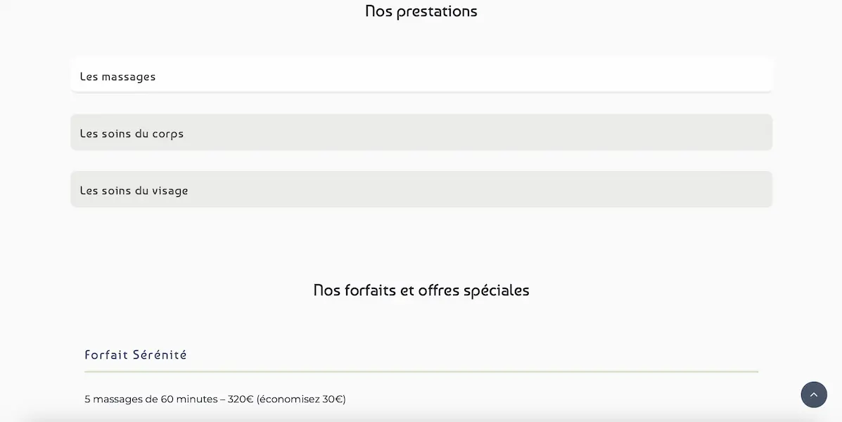 Les prestations du salon