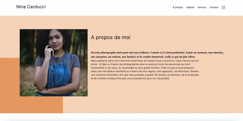 Présentation de la photographe