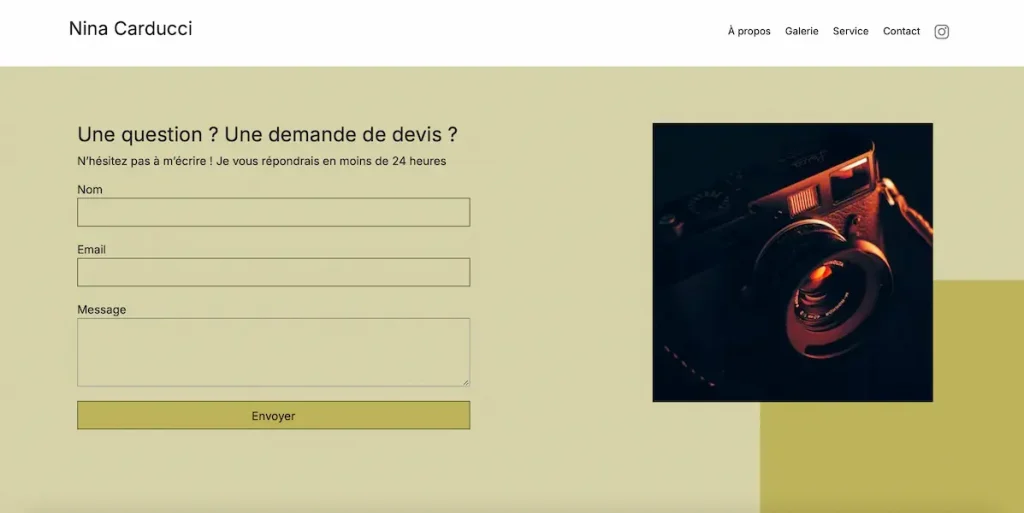 Page de contact