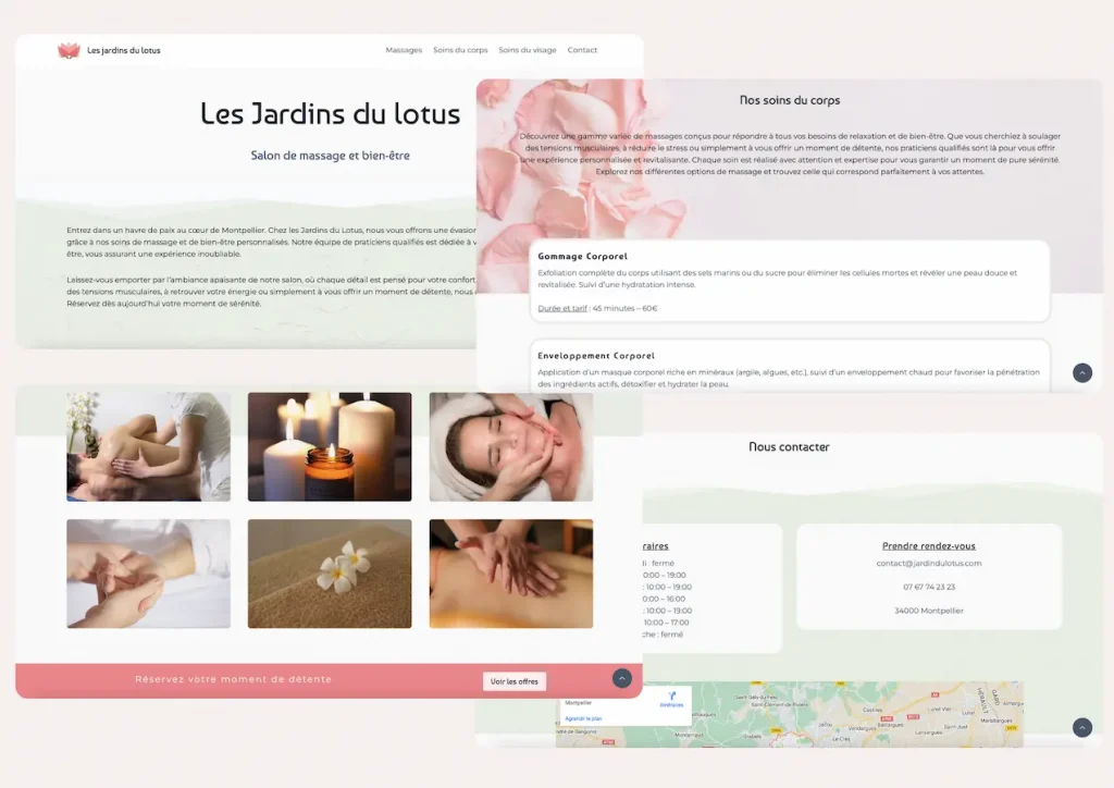 Exemple du site Les Jardins du Lotus