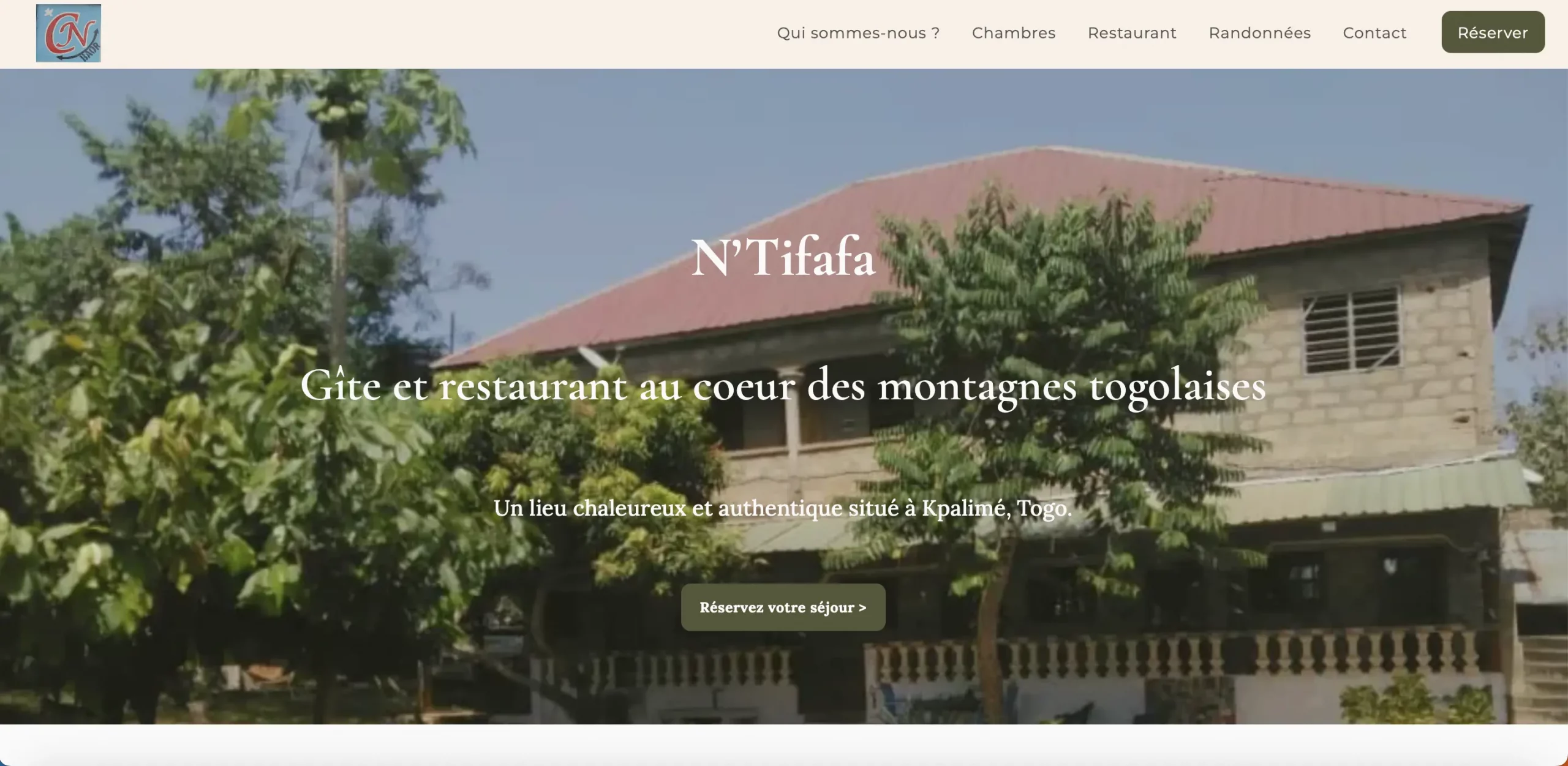 Page d'accueil du site Cité N'Tifafa